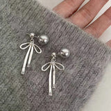 Tamxo™ Gray Pearl Bowknot Pendant Choker: Elegant Vintage Neck Jewelry for Women