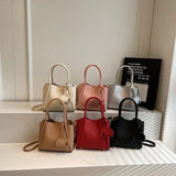 Tamxo™ Small Top-Handle PU Leather Shoulder Bucket Bag Luxury Design Satchel Tote