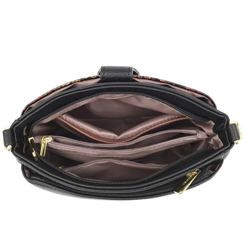 Tamxo™ Retro Ethnic Floral Pattern Leather Shoulder Bag Crossbody Luxe Designer