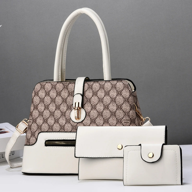 Tamxo™ Fashion Trend Women Handbag Tote Clutch Purse & Wallet Set