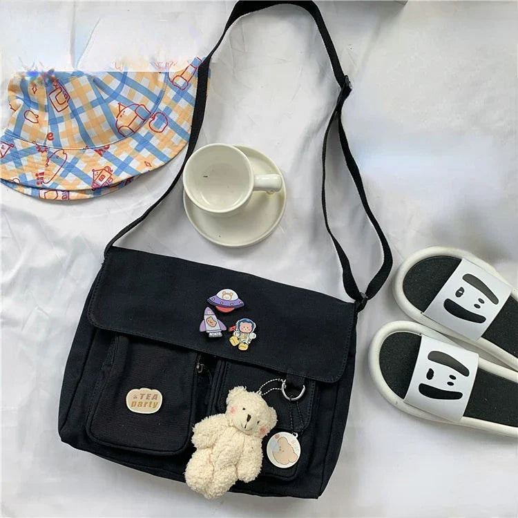 Tamxo™ Cute Canvas Messenger Bag – Versatile and Stylish Crossbody for Everyday Use