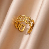 Tamxo™ Romantic Heart Stainless Steel Ring Women Gold Color Wedding Jewelry