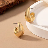 Tamxo™ Chunky Dome Drop Earrings - Gold Plated Stainless Steel Teardrop Statement Jewelry