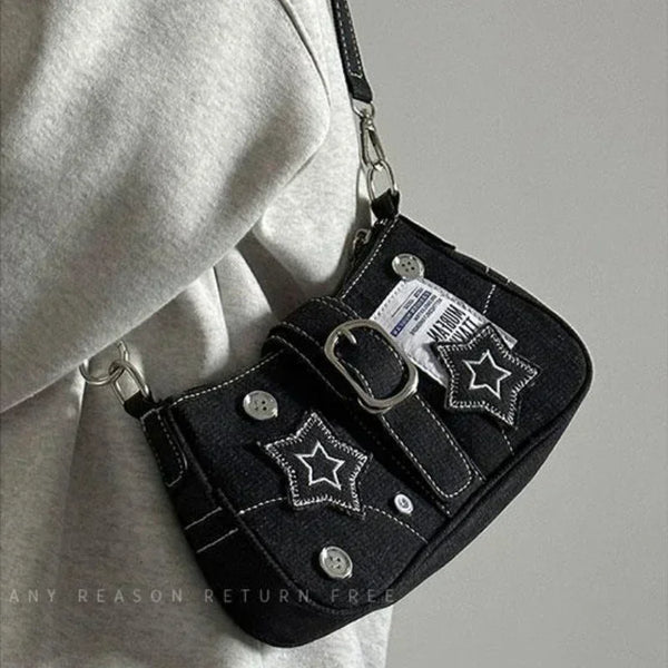 Tamxo™ Y2K Fashion Shoulder Bag - Star Pattern Denim Handbag for Cool Girls