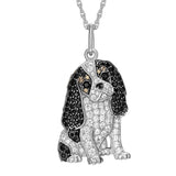 Tamxo™ Cavalier Rhinestone Necklace: Exquisite Pet Memorial Jewelry, Dog Lover Gift