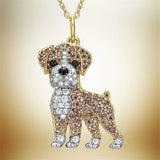 Tamxo™ Cavalier Rhinestone Necklace: Exquisite Pet Memorial Jewelry, Dog Lover Gift
