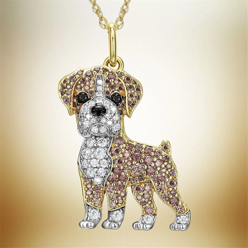 Tamxo™ Cavalier Rhinestone Necklace: Exquisite Pet Memorial Jewelry, Dog Lover Gift