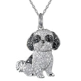 Tamxo™ Cavalier Rhinestone Necklace: Exquisite Pet Memorial Jewelry, Dog Lover Gift