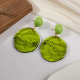 Tamxo™ Exaggerated Acrylic Stud Earrings Green Blue Big Earrings for Fashion Trend Women