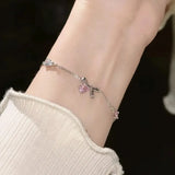 Tamxo™ Crystal Cherry Blossom Bracelet - Sweet, Shiny Pink Flowers Zircon Bow Aesthetic
