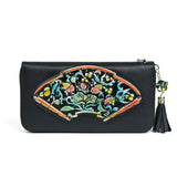 Tamxo™ Floral Cow Leather Purse: Genuine Leather Wallet Bag Women's Card Holder Clamp