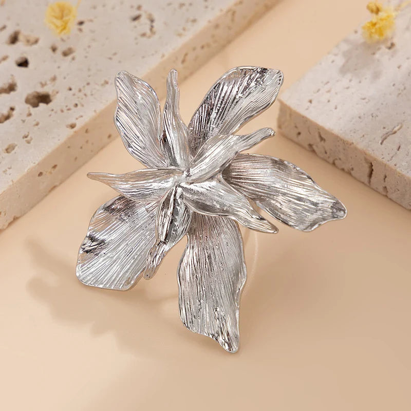 Tamxo™ Oversized Flower Metal Ring for Women - Punk Party Jewelry