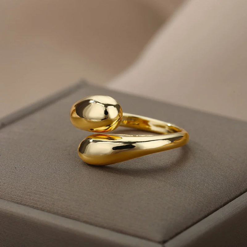 Tamxo™ Waterproof Open Stainless Steel Golden Color Women's Wedding Band.