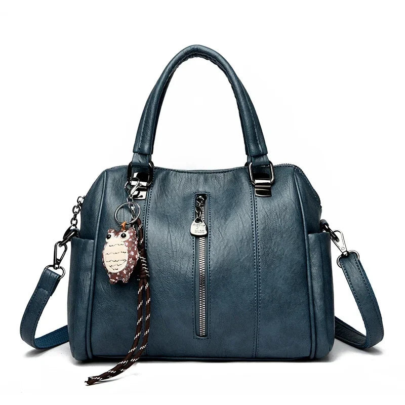 Tamxo™ Owl Pendant Shoulder Bag - Luxury PU Leather Handbag for Women