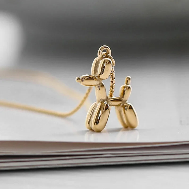Tamxo™ Poodle Balloon Dog Charm Necklace for Women Girls