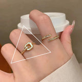 Tamxo™ 925 Sterling Silver Hollowed Out Geometric Ring – Overlapping Design for Women