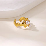 Tamxo™ Multi Heart Zirconia Ring Set - Elegant Golden Wedding Jewelry