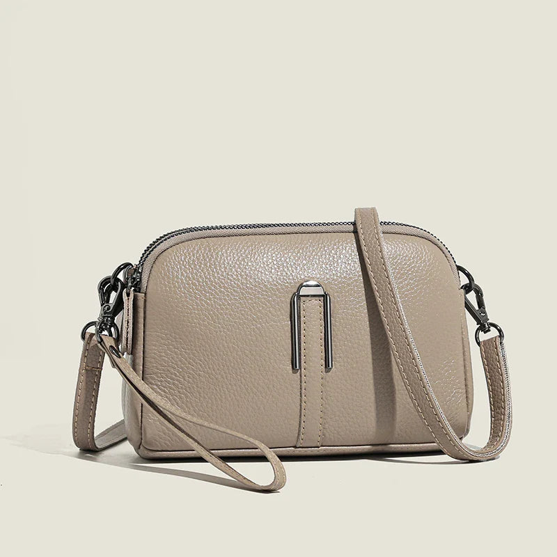 Tamxo™ Genuine Leather Luxury Women's Crossbody Shoulder Bag in Solid Color