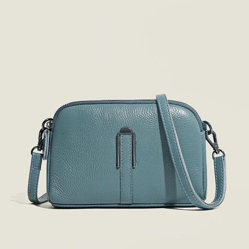 Tamxo™ Genuine Leather Luxury Women's Crossbody Shoulder Bag in Solid Color