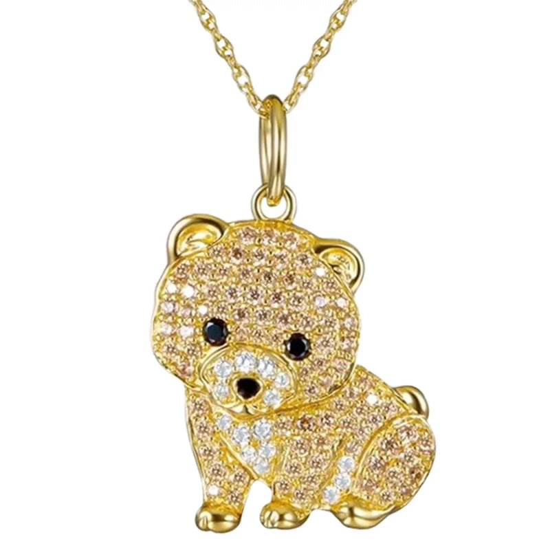 Tamxo™ Cavalier Rhinestone Necklace: Exquisite Pet Memorial Jewelry, Dog Lover Gift