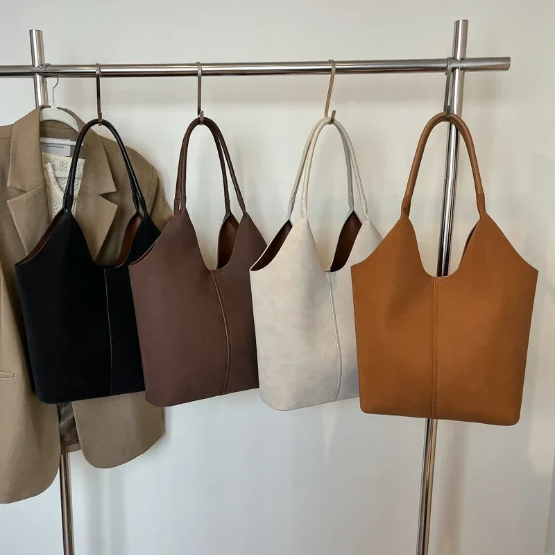 Tamxo™ Solid Color PU Buckle Tote Bag: Stylish, Spacious, Versatile Shoulder Handbag