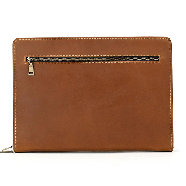 Tamxo™ 12.9" Crazy Horse Leather Laptop Case: Luxury Designer Men's Clutch Bag