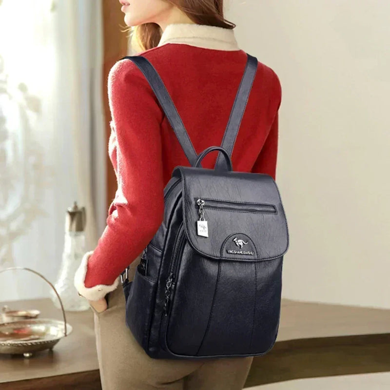 Tamxo™ Soft Leather Backpack 2024: Large Capacity School Bag for Teen Girls
