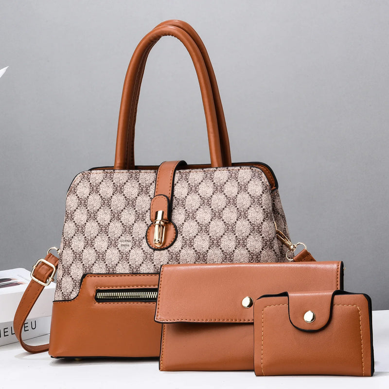 Tamxo™ Fashion Trend Women Handbag Tote Clutch Purse & Wallet Set