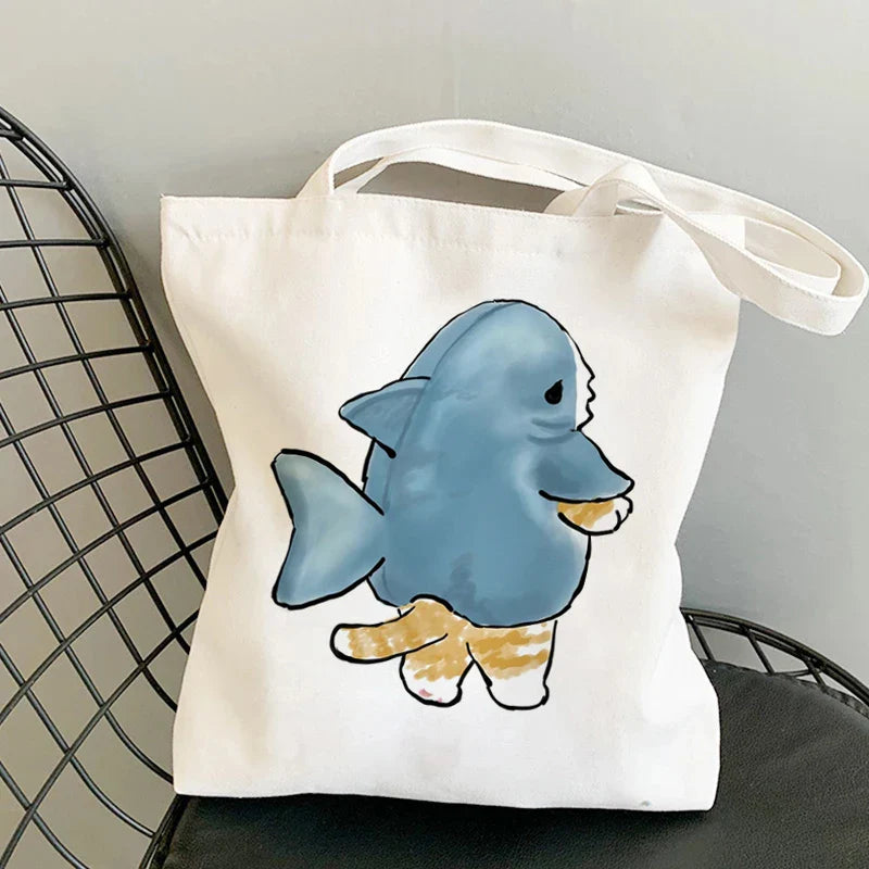Tamxo™ Kawaii Cats Cartoon Manga Tote Bag – High Capacity Canvas Shoulder Bag