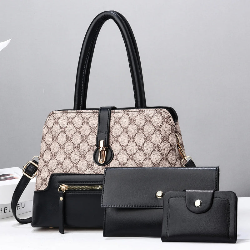 Tamxo™ Fashion Trend Women Handbag Tote Clutch Purse & Wallet Set