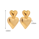 Tamxo™ 18K Gold Plated Stainless Steel Heart Drop Earrings for Women