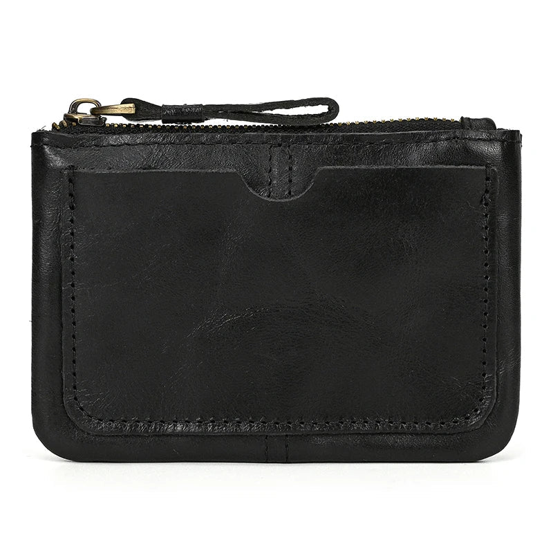 Tamxo™ Genuine Leather Coin Purse Men's Short Wallet with Key Ring