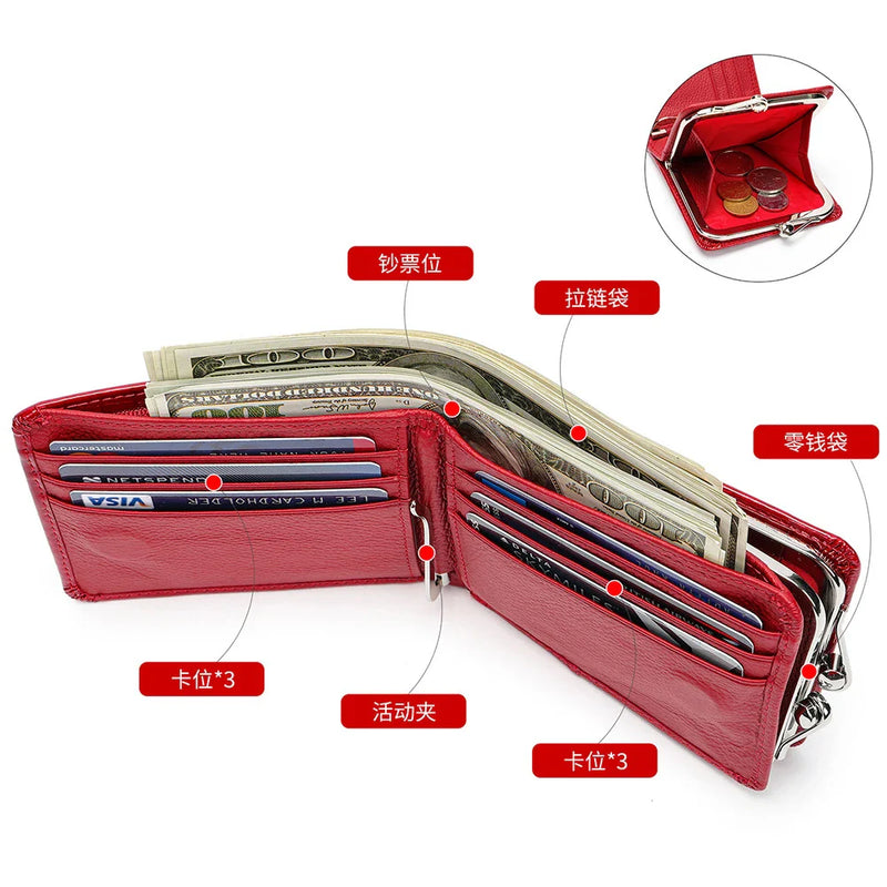 Tamxo™ Designer Genuine Leather Woman Wallet Coin Card Purse Clutch Evening Clip