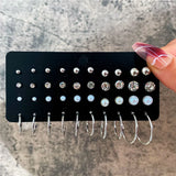 Tamxo™ 12 Pairs Cute Crystal Heart Stud Earrings Set for Women Wedding Jewelry