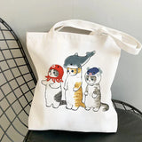 Tamxo™ Kawaii Cats Cartoon Manga Tote Bag – High Capacity Canvas Shoulder Bag