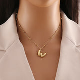 Tamxo™ 14k Gold Plated Initial Letter Pendant Necklace for Women - Ball Chain Jewelry