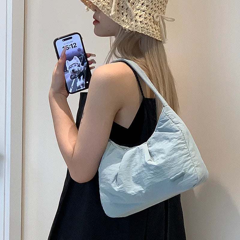 Tamxo™ Cloud Pleated Clutch: Lightweight Nylon Tote & Shoulder Bag for Women