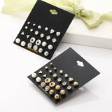 Tamxo™ 12 Pairs Cute Crystal Heart Stud Earrings Set for Women Wedding Jewelry