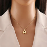 Tamxo™ 14k Gold Plated Initial Letter Pendant Necklace for Women - Ball Chain Jewelry