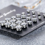 Tamxo™ White Cubic Zircon Stud Earrings Set for Men Women Punk Party Jewelry
