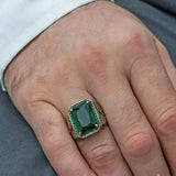 Tamxo™ Ethnic Texture Inlaid Zircon Boys Casual Business Ring