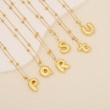 Tamxo™ 14k Gold Plated Initial Letter Pendant Necklace for Women - Ball Chain Jewelry