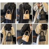 Tamxo™ Small Top-Handle PU Leather Shoulder Bucket Bag Luxury Design Satchel Tote