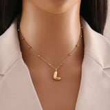 Tamxo™ 14k Gold Plated Initial Letter Pendant Necklace for Women - Ball Chain Jewelry