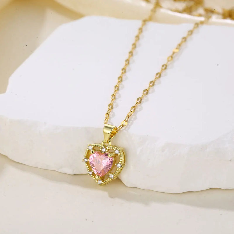 Tamxo™ Double-Layer Rotatable Sunflower Necklace – Elegant Stainless Steel Choker