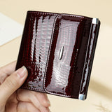 Tamxo™ Luxury Designer Leather Women's Clip Wallet in Red Black