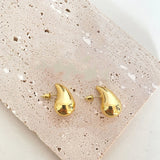 Tamxo™ Chunky Dome Drop Earrings - Gold Plated Stainless Steel Teardrop Statement Jewelry