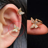 Tamxo™ Crystal Conch Fake Piercing Cuff Earring Earcuff Pack - Women's Rock Ear Adjustabl