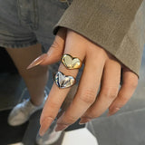Tamxo™ Stainless Steel Heart Ring for Couples, Y2K Trendy Elegant Party Jewelry