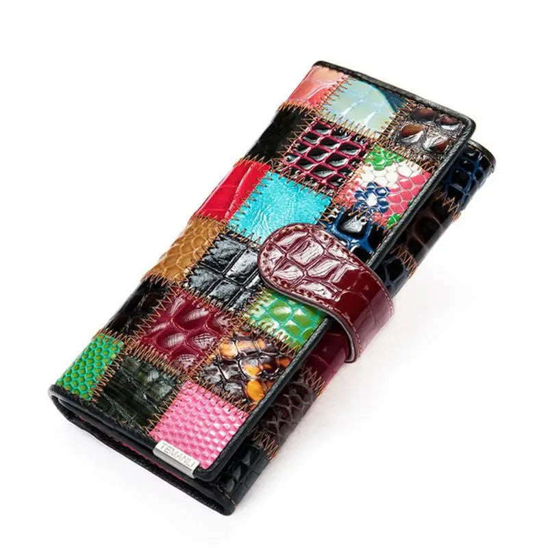 Tamxo™ Patchwork Leather Hand Purse Wallet for Women